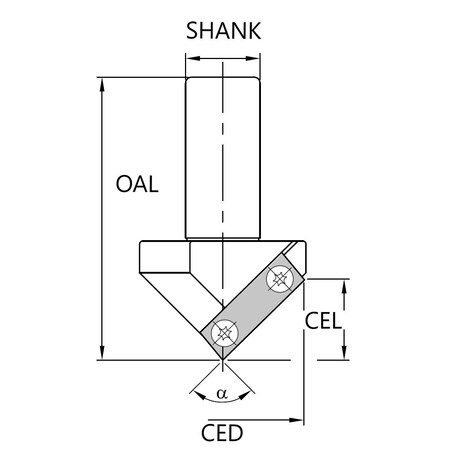 Qic Tools 90 DEG V-Grooving Insert Bit 1-1/2in H IVB.5090.34